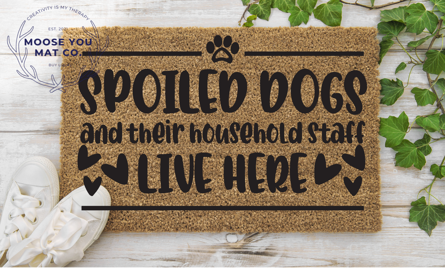 Spoiled dogs and their household staff live here