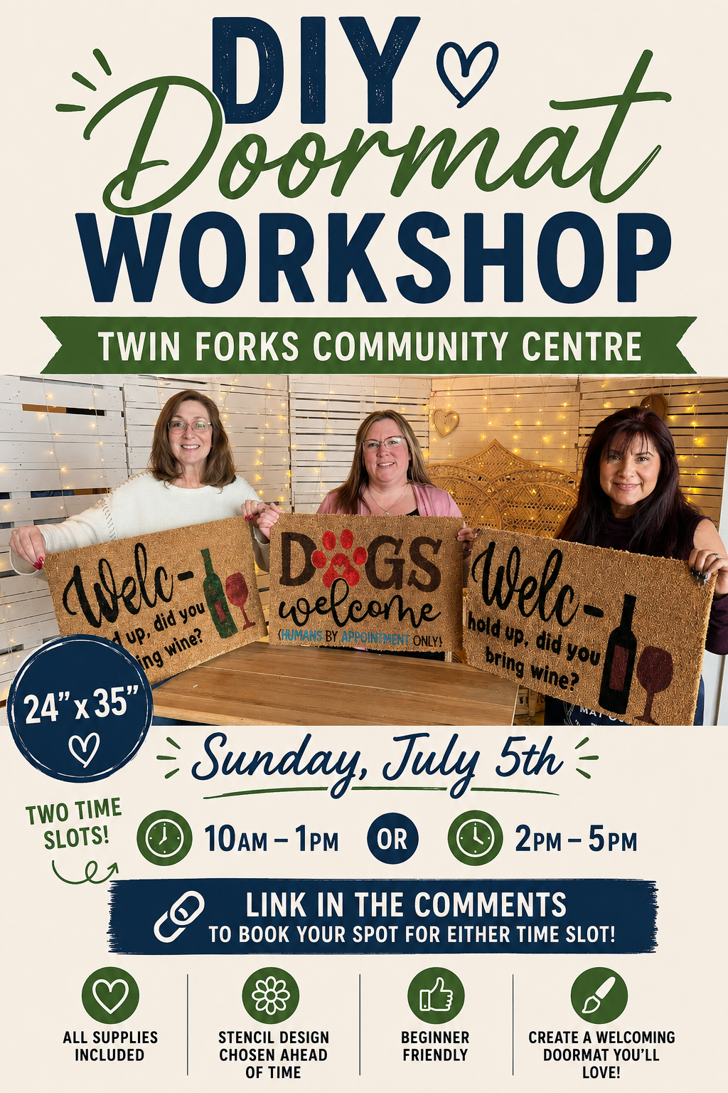July 5th - 10am - 1pm OR 2pm - 5pm